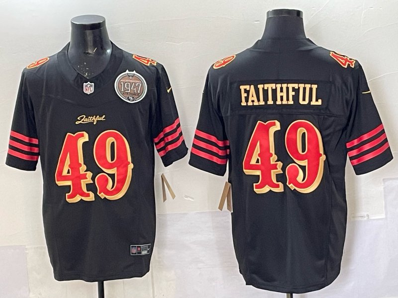 Men San Francisco 49ers #49 Faithful black 2025 Nike NFL Jersey 004->san francisco 49ers->NFL Jersey